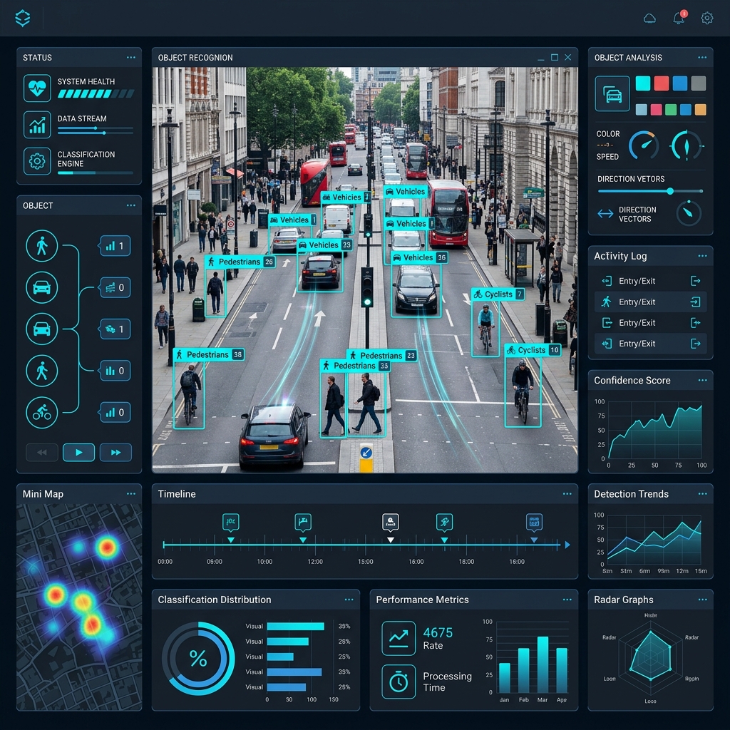 AI Image Analytics Interface Mockup